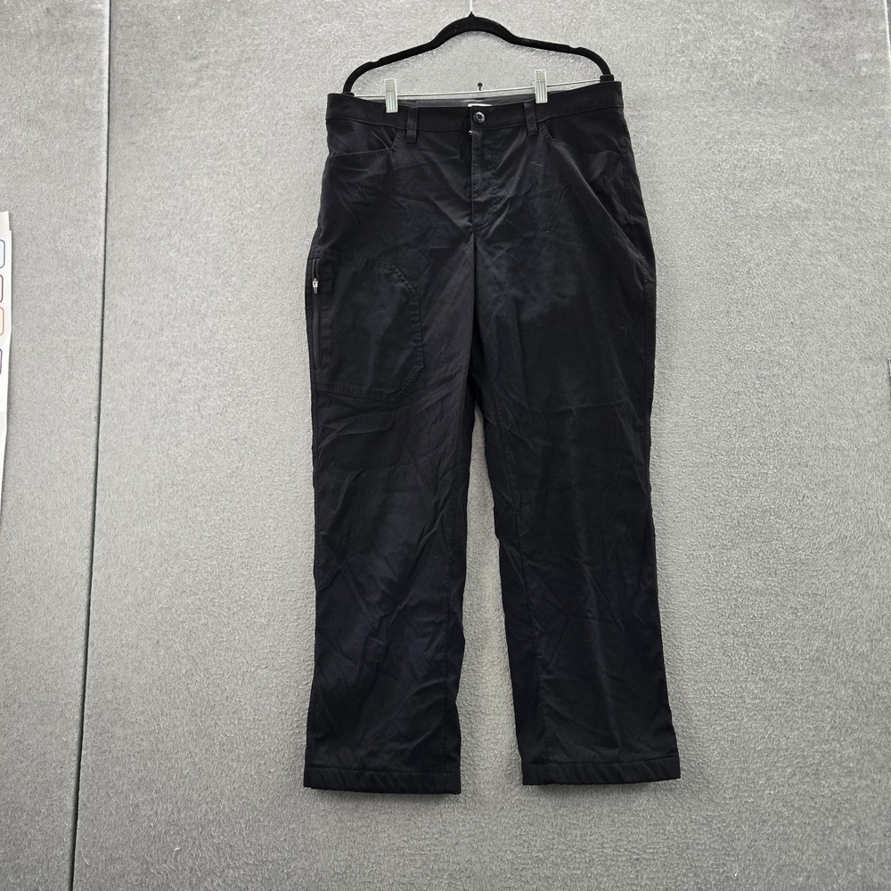 Eddie Bauer Men Pants 36X30‎ Black Nylon Polyester Cargo Fleece Lined 29" Inseam